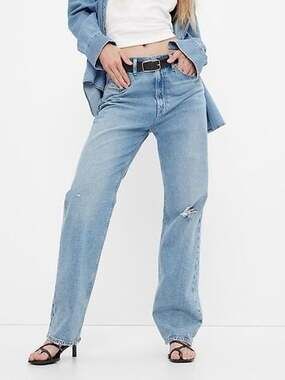 Gap '90s Loose High Rise Distressed Jeans Size 30/10 Regular